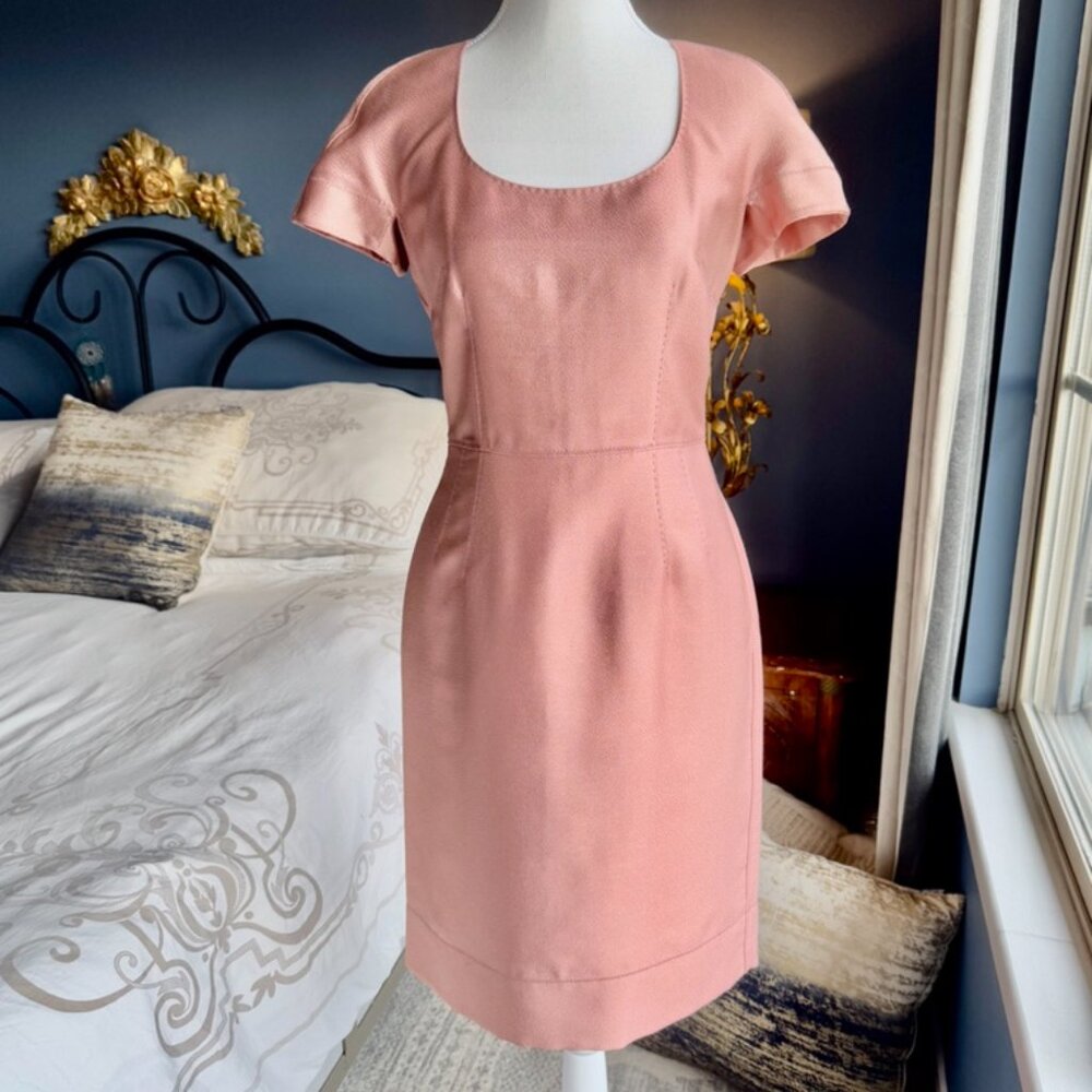 Dolce & Gabbana Peachy Pink Shimmer Wiggle Dress